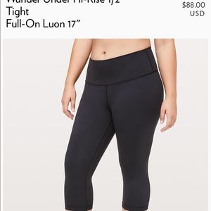 Lululemon size 12 black capris